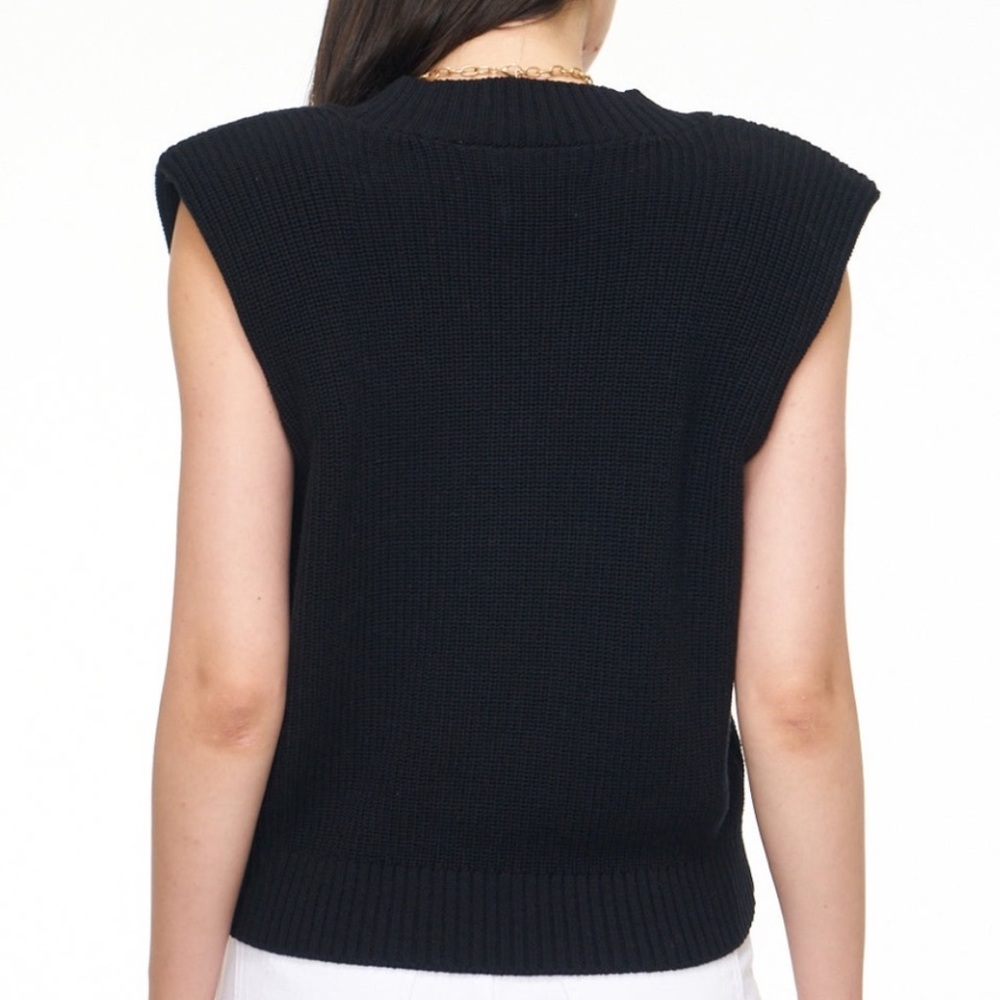 Pistola small Black Bella shoulder pad Sleeveless Sweater Vest new - Picture 2 of 9